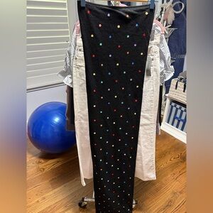 Jones New York Black Scarf with Multicolor Dots